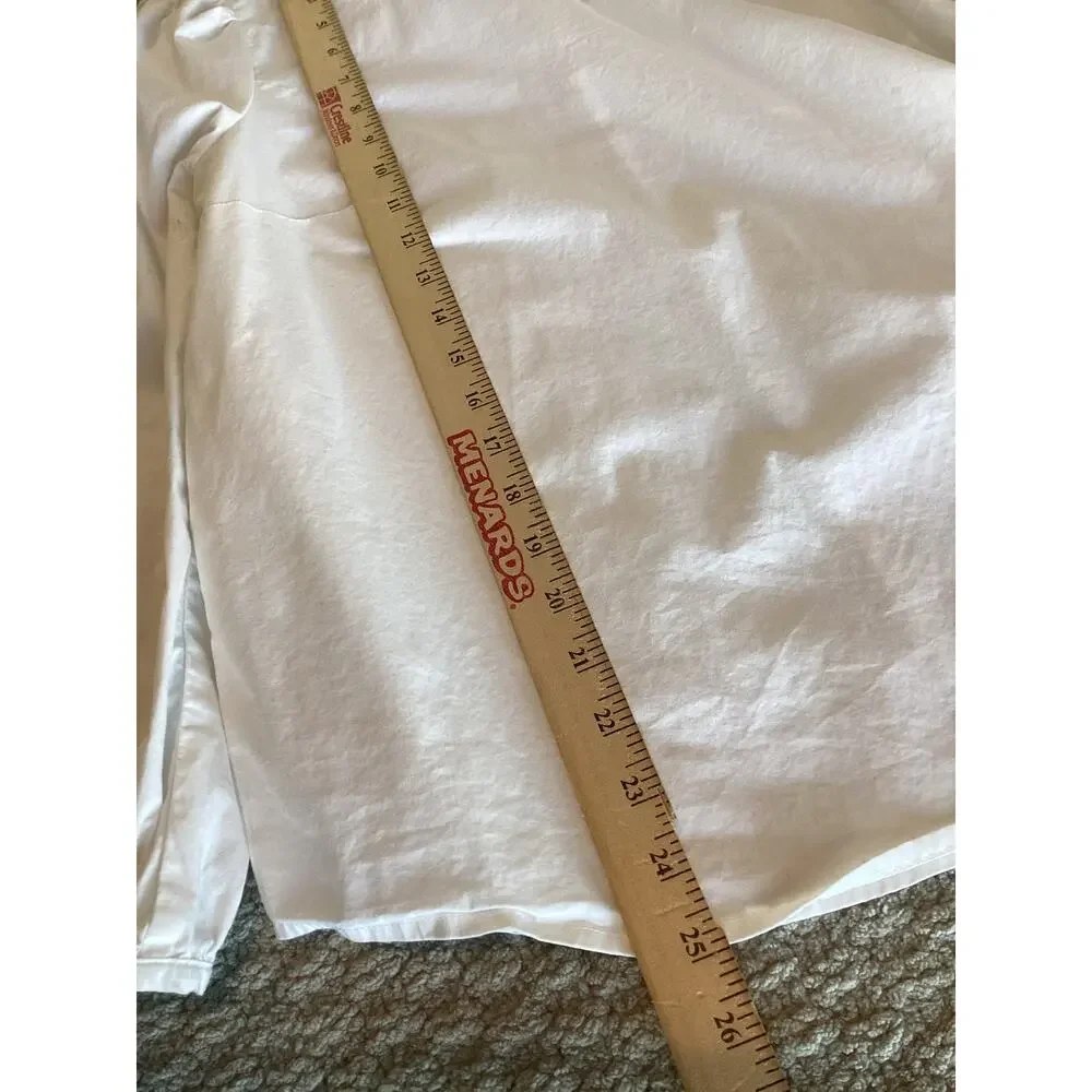 J. Crew White Ruffle Neck Long Sleeve‎ Top Size Medium blouse